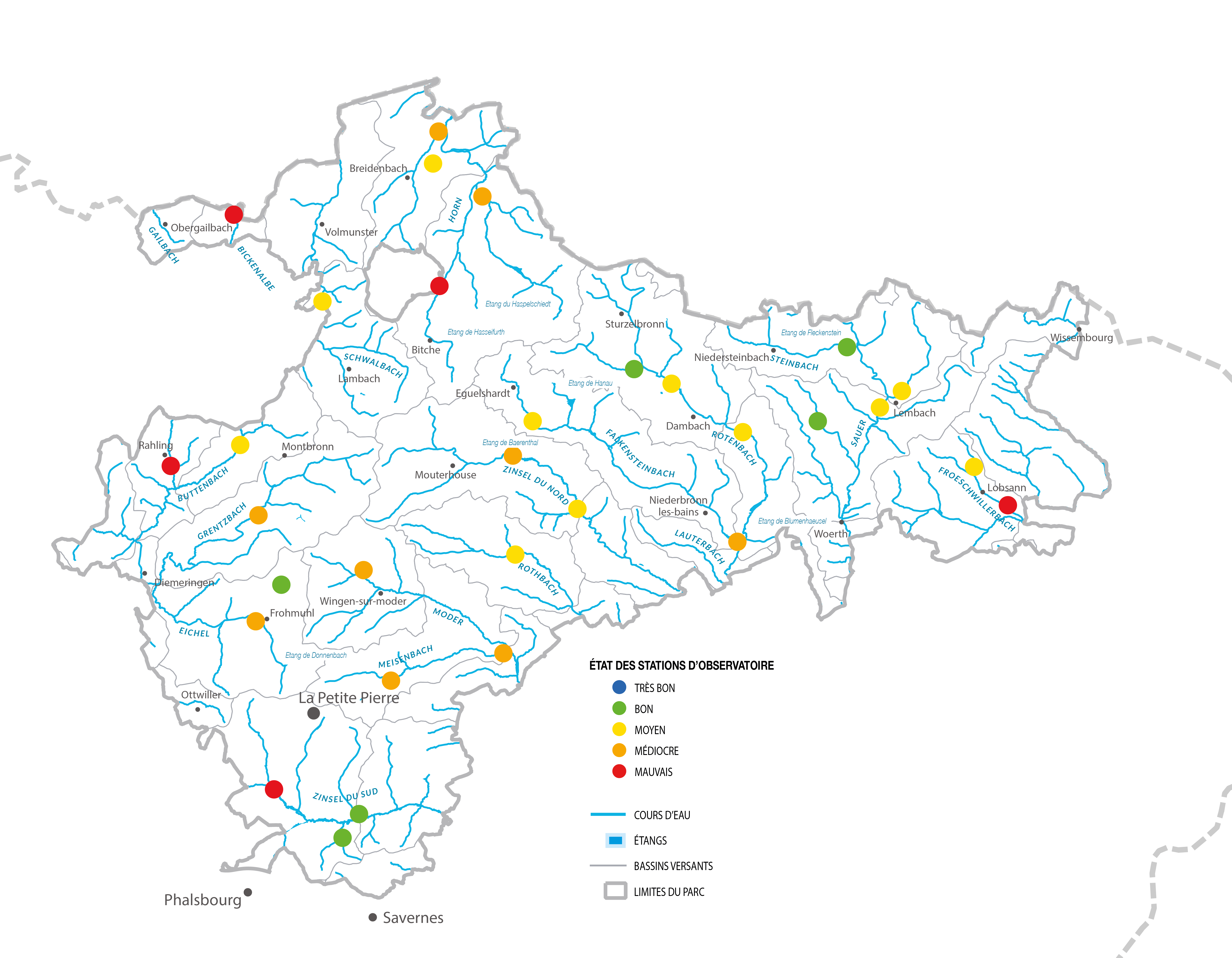 Carte des stations de l'observatoire